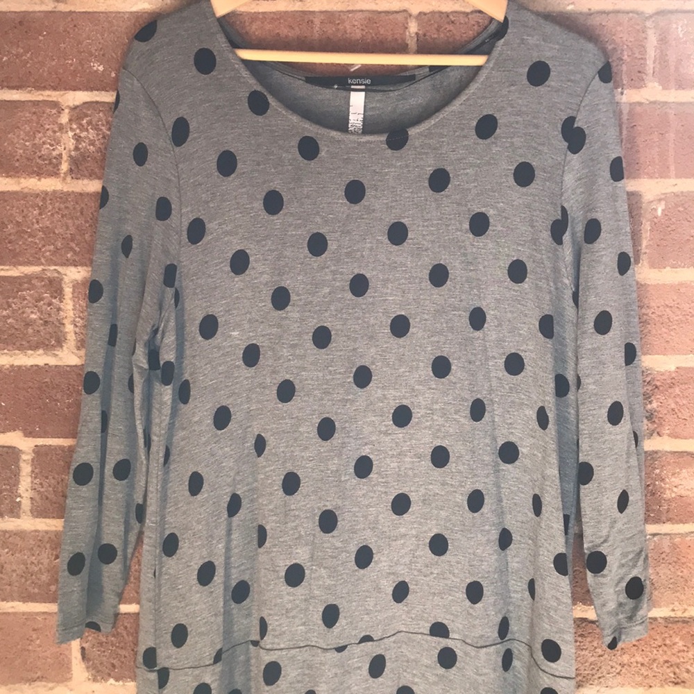 Long Sleeve Polka Dot Jersey Dress